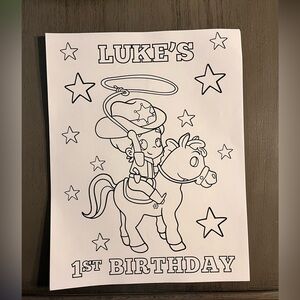 First Birthday personalized coloring page”LUKE”